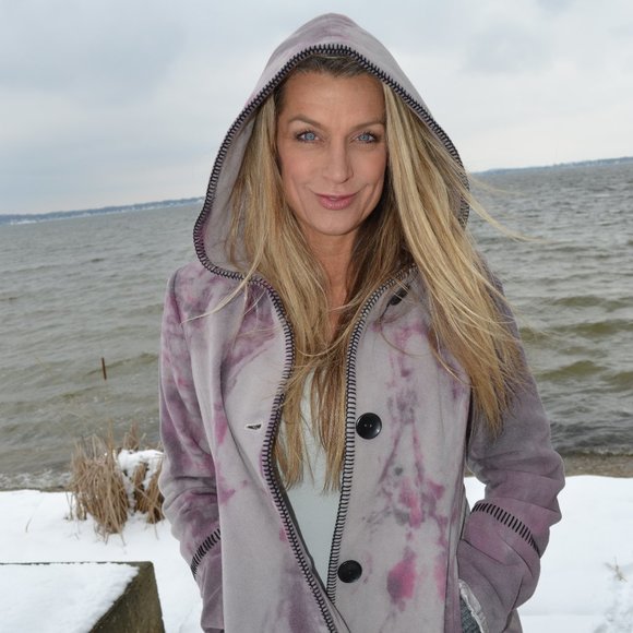 Marvin Richards Jackets & Blazers - Vintage Marvin Richards Cashmere Long hoodie Coat gray black Red purple M L XL